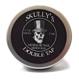 Skully's "Double Tap" Mustache Wax 1 oz - Barber Shop Scent, Mustache Wax Medium hold, Moustache Wax