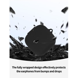 Compatible with SHOKZ OpenFit 2 Active Noise Cancelling Earbuds,Premium Silicone Shockproof Protection Skin Touch Charging Port Accessible, Front LED Visible with Lanyard,Black.