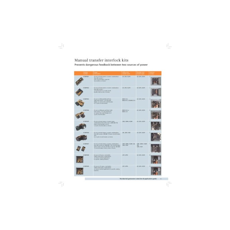 Siemens ECSBPK04 Generator Standby Power Mechanical Interlock