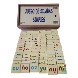 Silabas Simples Material Lectoescritura de Madera, Material Didáctico para Niños, Montessori Preescolar, Caja Educativa, 90 piezas                    