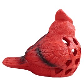 US in Stock Solar - Powered Resin Red Bird Light Ornament - Garden Enthusiasts to Decorate Yards at Night, Warm Glow and CharmColor: Red, Size: One Size