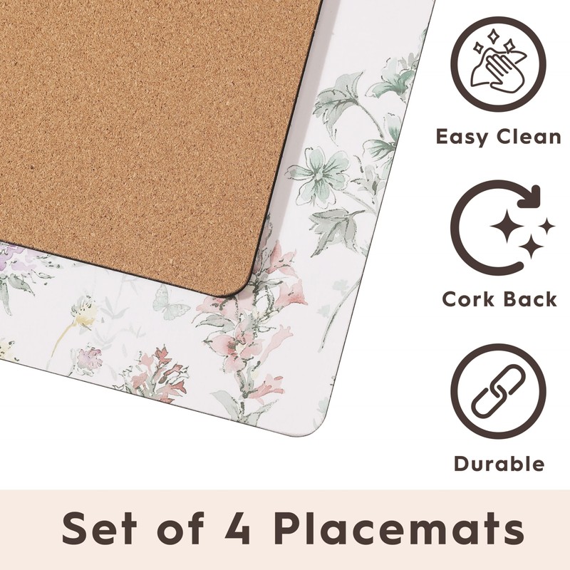 Laura Ashley Cork Placemats 16 x 12-inch for Kitchen and