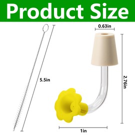 DECOHS 9 Pcs Hummingbird Feeder Tubes with Yellow Floral Tip, Bird Hummingbird Feeder Replacement Parts with 3 Brush, Outside Flower Birds Water Feeders Tube Stoppers for Making Your Own Birds Feeder