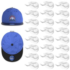 Niunuerga 24 Pack Adhesive Hat Hooks for Wall, Strong Hat Rack for Baseball Caps, Hat Organizer Display for Home Decor, Hat Hold Hanger for Wall, Door, Closet, No Drilling - USA Patented (White)