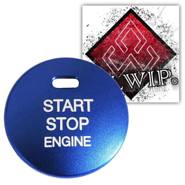 ALWIP Ignition Switch Engine Start Push Button Aluminum Cover (Blue)