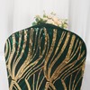 Tableclothsfactory Hunter Emerald Green Gold Spandex Stretch Banquet Chair Cover