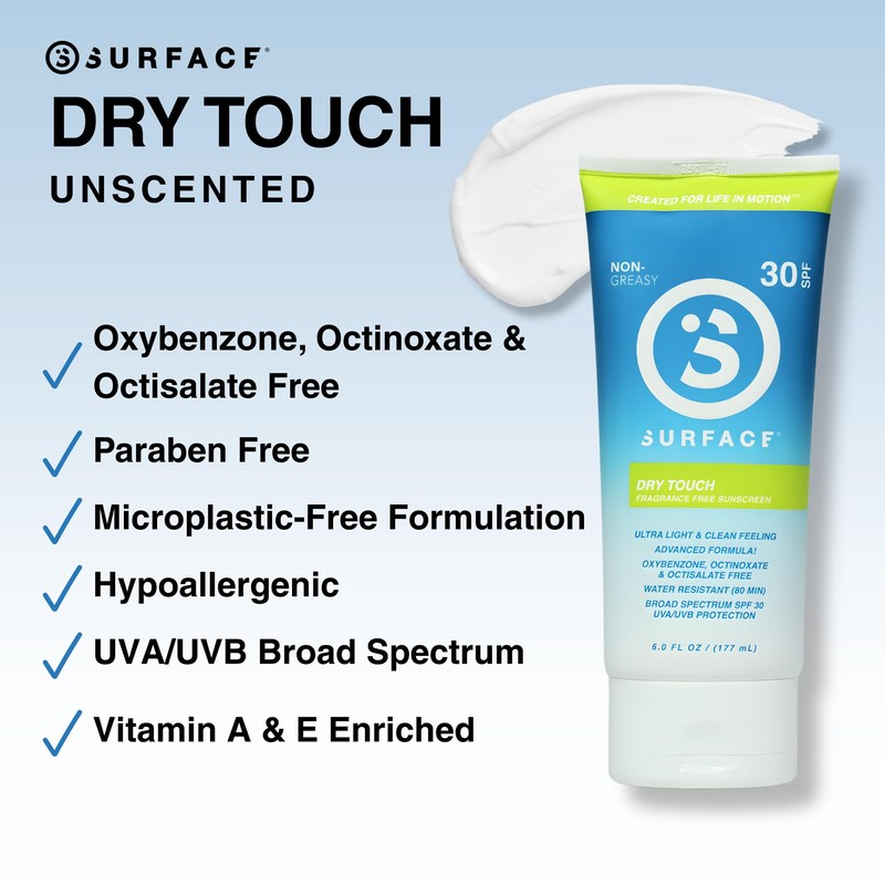 Surface Dry-Touch Lotion Sunscreen - Reef Safe, Ultra-Light & Clean