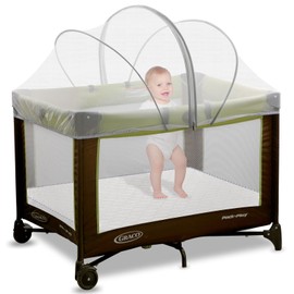 Pack and Play Cover - Mosquito Net Cover for Pack n Play/Travel Crib/Mini Crib/Playpen to Keep Cats Out - Breathable Baby Mosquito Net with 2-Way Zipper (White-Large)