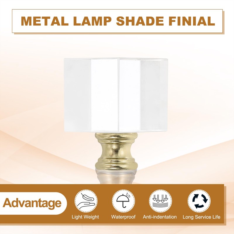 PATIKIL 39mm Lamp Shade Finial, 1 Pcs Cube Crystal Lamp