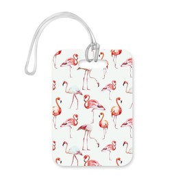 LT135 Flamingos Madness Novelty Funny Unique Designer Gift Glossy Plastic Suitcase Luggage Tag