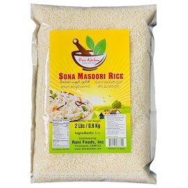 Desi Kitchen Sona Masoori Rice~ 2 lbs/0.9 Kg | Short Grain White Rice | Product of India | All Natural | Gluten Free