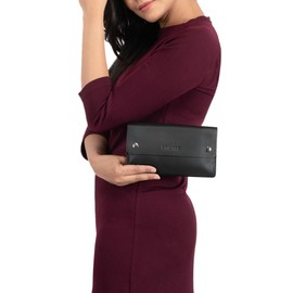 STILORD 'Griffin' Leather Case Vintage Pouch for Pencil Cosmetic Money Glasses Keys Small Organizer in Genuine Leather, Colour:Black