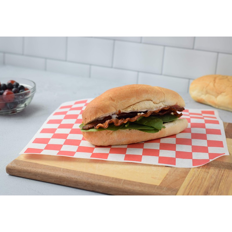 1000 Sheets of Red and White Checkered, Grease - Resistant,