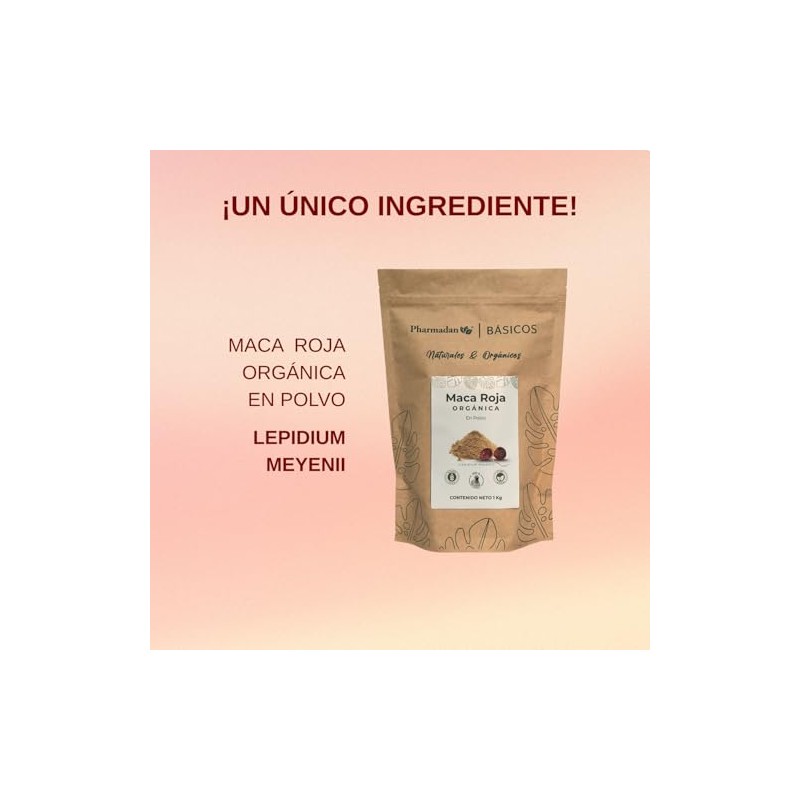 Maca Roja Orgánica, 1 kg, Peruana 100% Pura
