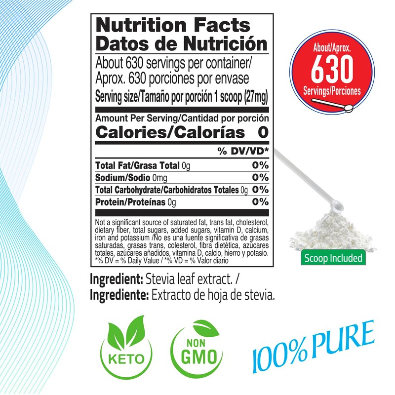 Stevia Powder 100% Pure, No Artificial Sweetener, Stevia Green Leaf