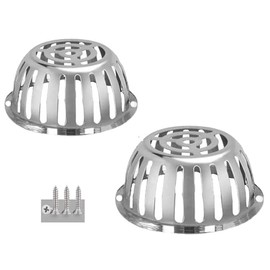 Stainless Steel Roof Dome Drain Cover Strainer Atrium Grate 2pcs/pk (Dia:5 ")