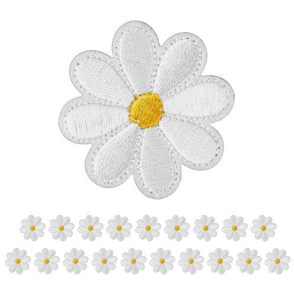 Pack of 20 Iron-On Patches Daisy Flowers Iron-On Patches Exquisite