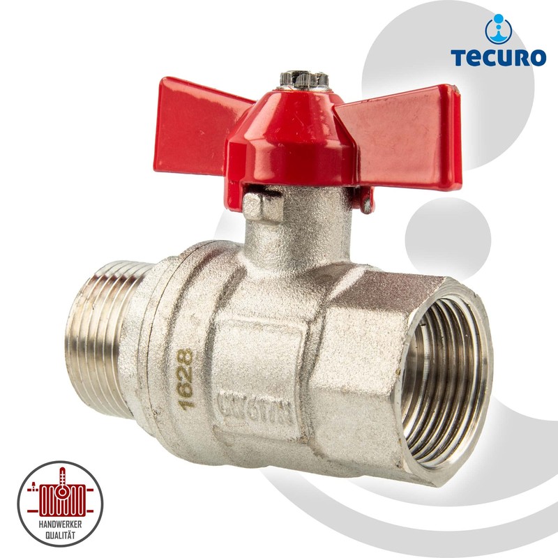 tecuro Ball Valve, Internal x External Thread G 1 Inch