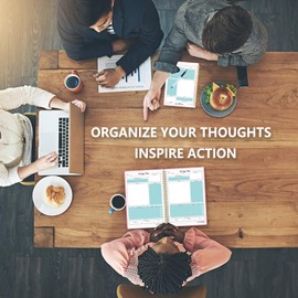 XPLNBO Meeting Notebook for Work with Action Items, Meeting Planner Organizer for Office Agenda Book Spiral Meeting Notes, 160 Pages, 7”x10”, Pink