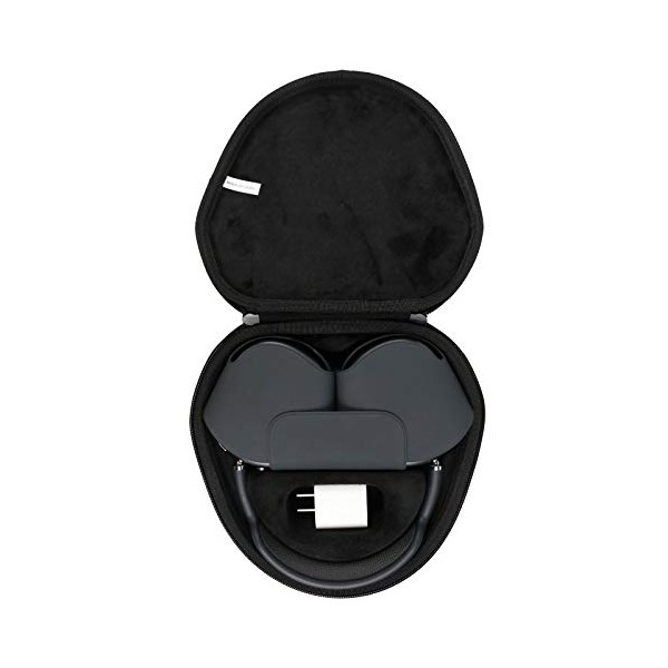 co2CREA Hard Carrying Case Replacement for Apple AirPods Max Headphone (Black Case)
