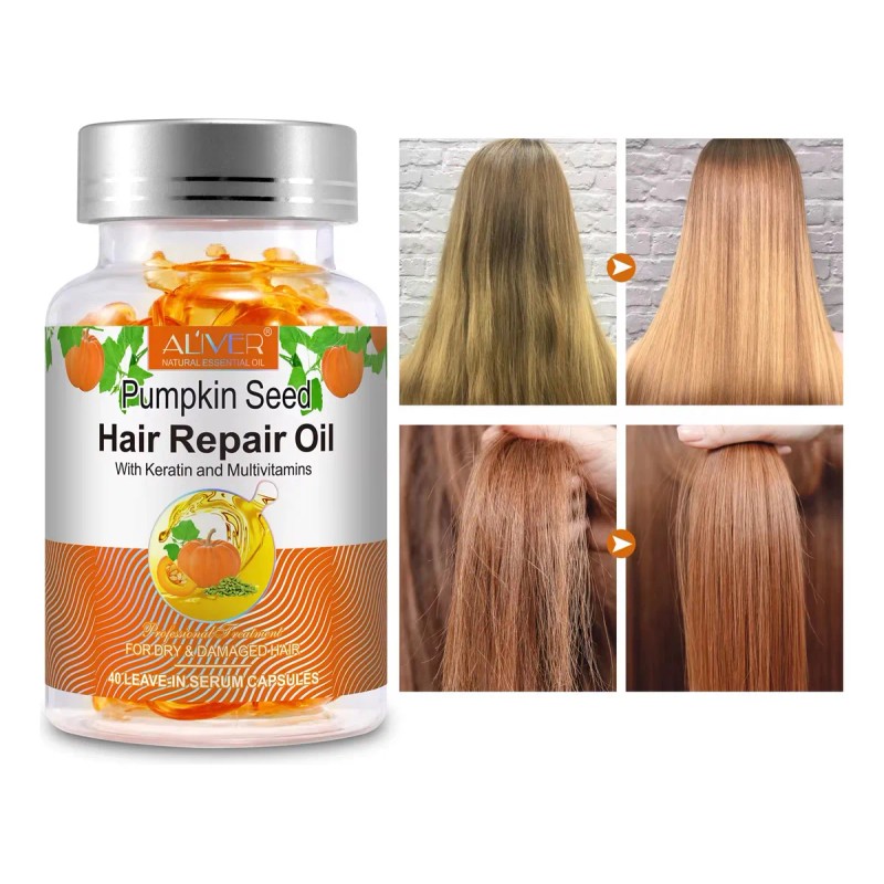 Cápsulas Cabello Óleo Calabaza Crecimiento Capilar Nutre