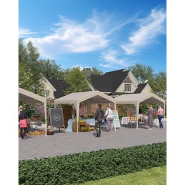 10 x 10 ft Canopy Tent Commercial, Outdoor Canopy with Waterproof Oxford Fabric, Outdoor Party Tent Ideal for Party, Market, Wedding, Camping, BBQ, Outdoor Event