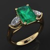 Viyuroyk 925 Sterling Silver Shiny 18k Gold Emerald Square Cut