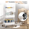 Ceayell 3-Tier Metal Rolling Storage Cart Heavy Duty Utility Cart