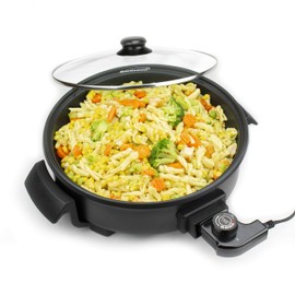 12-Inch Round Nonstick Electric Skillet with Vented Glass Lid