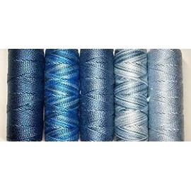 Sue Spargo Eleganza #5 Perle 40yd Spools Polished Cotton Thread for Embroidery Bundle J - "Stormcloud