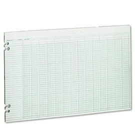 Wilson Jones Green Columnar Ruled Ledger Paper, Double Page Format, 24 Columns and 36 Lines per Page, 11 x 17 Inches, 100 Sheets per Pack (WG50-24A)