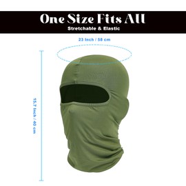 Wheebo 12 Pieces Balaclava Face Mask for Men Women Summer Cooling Neck Gaiter Cycling Caps, UV Protector Motorcycle Ski Scarf (Army Green)