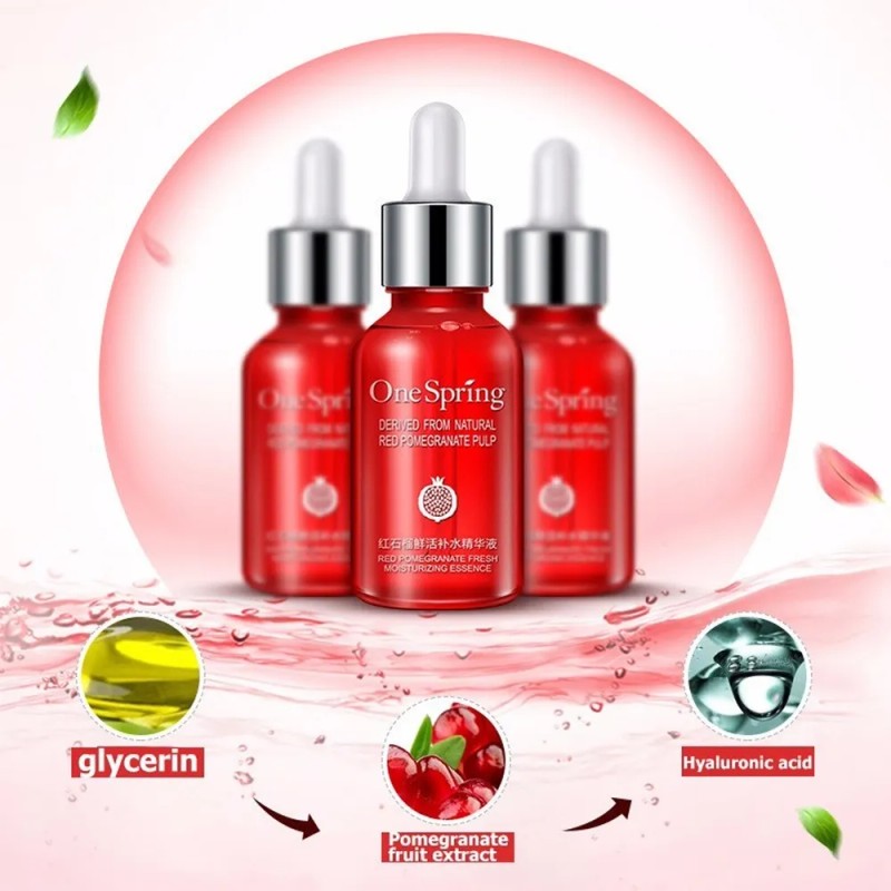 One Spring Sérum Facial de Granada, Hidratante y Nutritivo Antiarrugas,