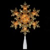 Northlight 9" Pre-Lit Gold Snowflake Christmas Tree Topper - Clear