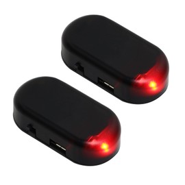 Pack of 2 Car Alarm System, Anti Theft Flashing Lamp, Solar Power Dummy Car Alarm, Car Alarm System, Anti-Theft Flashing Lamp for Car Security System, Lamp Dummy Anti-Theft Flashing Lamp (Red)