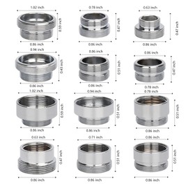 12 PCS Faucet Adapter Kits, Kitchen Aerator Adapter Male To Female Water Hose,Sink Faucet Adapter for Water Filter, Standard Hose via Diverter