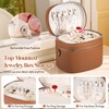 cysiyu Leather Makeup Bag Organizer Double Layer Vanity Bag Large