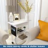 Bedside Nightstand with Wheels, End Table Side Table with 2