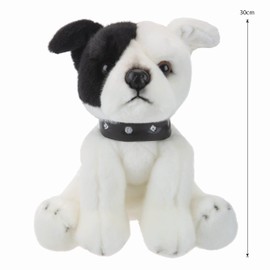 VFM - Staffordshire Soft Toy White Staffy, Staffordshire Bull Terrier Dog 30cm Soft Toy - Super Fluffy Luxury Lifelike Stuffed Animal Teddy - Natural World Collection