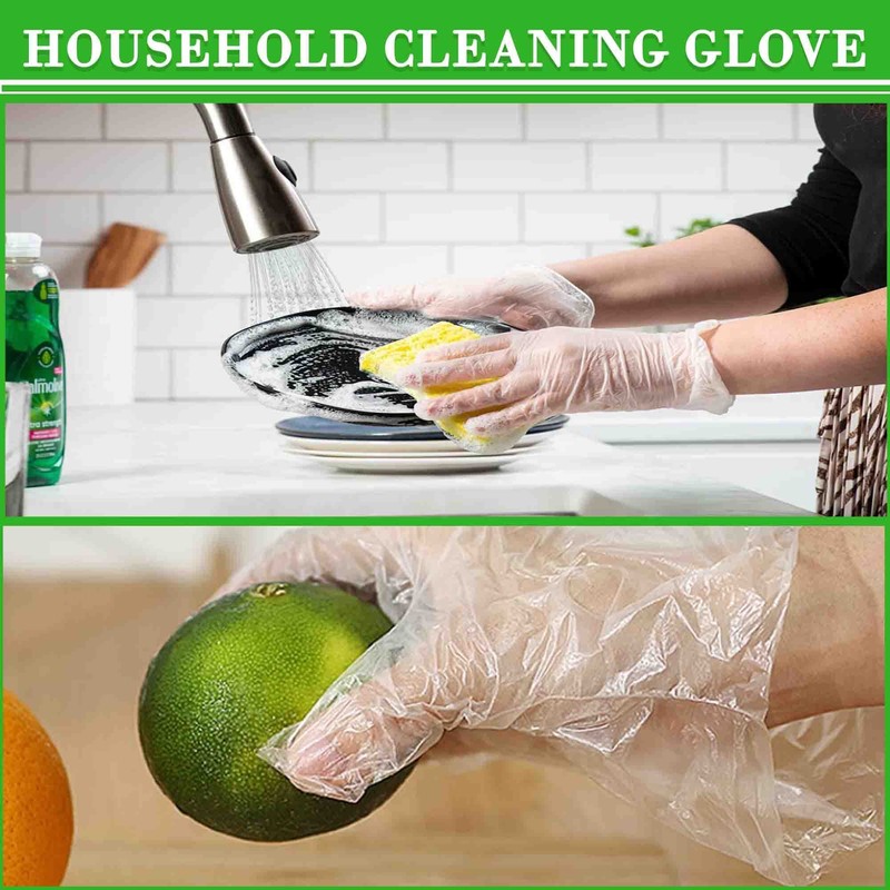 Castle Houseware 1000 x Einweg Kunststoff Handschuhe PE, Größe L