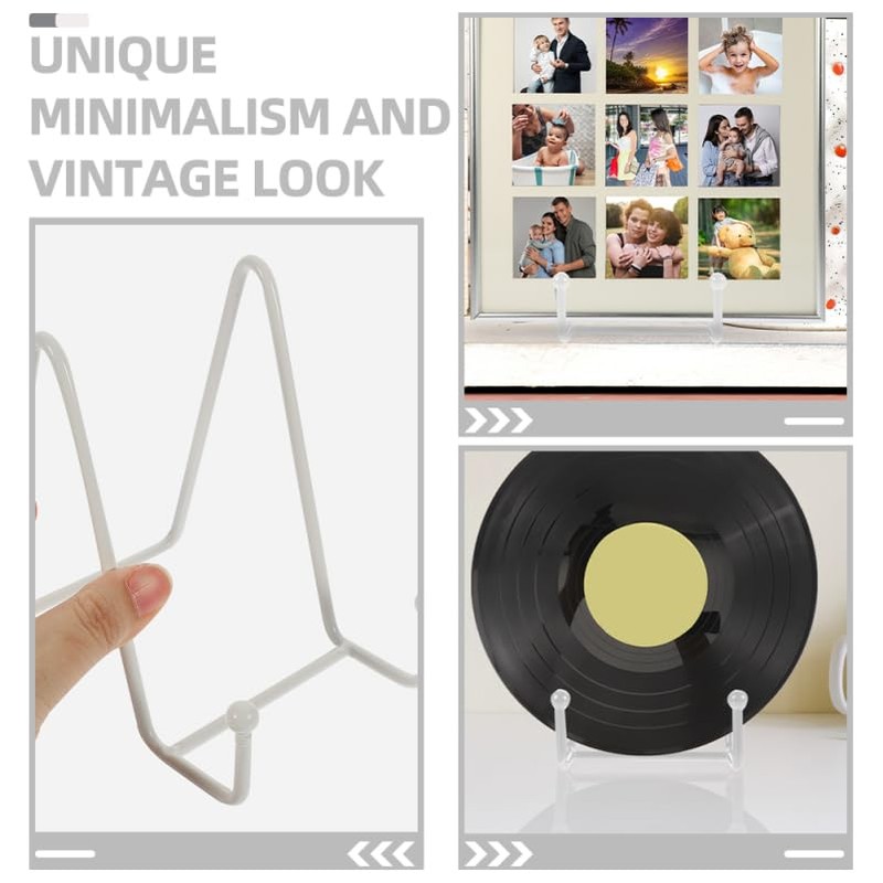 HOLIDYOYO 2pcs Metal Photo Display Stands Plate Display Holder Easel