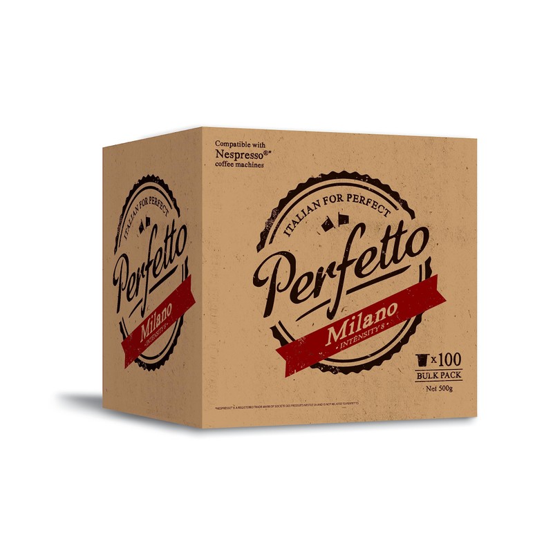 Perfetto Milano 100pk Nespresso Compatible Coffee Pods Intensity 8