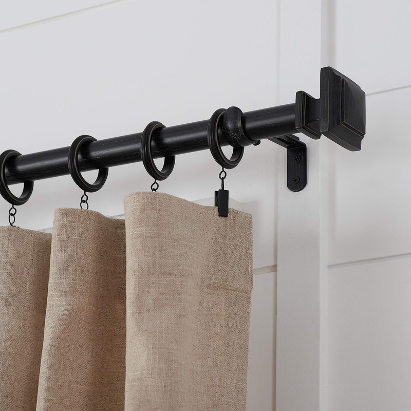 MODE Farmhouse Collection 1 1/8" Diameter Curtain Rod Set with