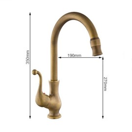 NOVOCE Kitchen Sink faucets Brass Kitchen Faucet Vintage Single Lever Kitchen Faucet Kitchen Sink faucets Faucet for Kitchen Sink Kitchen Faucet 360°Swivel for Balconies,Antique A (Color : Antique A)