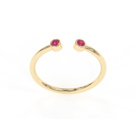 Ruby Rings, 18K Gold Rings for Women Teen Girls That Don't Tarnish - Real 925 Sterling Silver Rings, Stackable, Chunky, Dainty July Birthstone Gifts (Anillos Para Mujer, Round - Size 6)