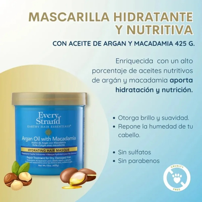 Mascarilla Capilar Every Strand - Aceite De Argán Con Macadamia
