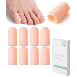 Dr. JK- Silicone Toe Protectors for Men & Women, 4 Pairs, Small Size, Skin Color, Gel Toe Protectors Women and Men