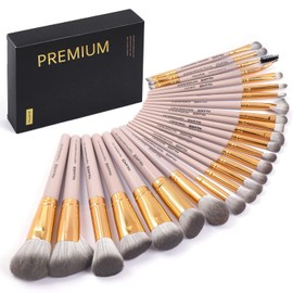 MAANGE Brochas para Maquillaje Profesional 25 Piezas Set de Brochas Maquillaje Kabuki Sombra de Ojos Brocha Maquillaje con Caja de Regalo Gran Aplicación Suaves y Cruelty Free (Rosa)