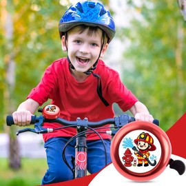 MQIAN Children's Bicycle Bell for Children's Bike, Unicorn, Dino, Firefighter, Mermaid, Aluminium, Handlebar Mounting, Fireman