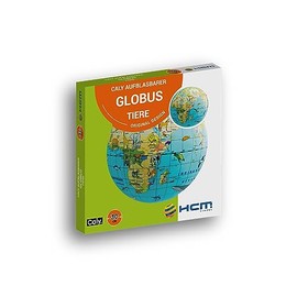 HCM Kinzel - Aufblasbarer Caly Globus - Tiere - Spielerisch die Welt erkunden - Grün - 30 cm Umfang